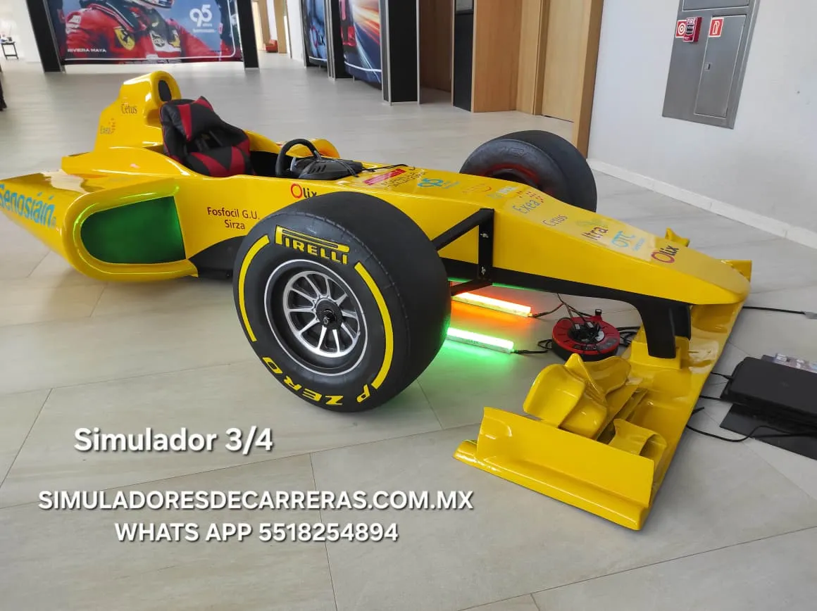 Renta de Simuladores de Carreras para Eventos: Simulador formula 1 amarillo