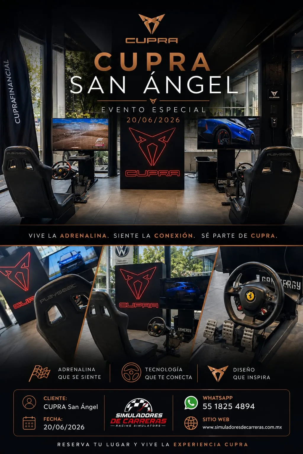 Renta de Simuladores de Carreras para Eventos: Simuladores carreras activacion cupra
