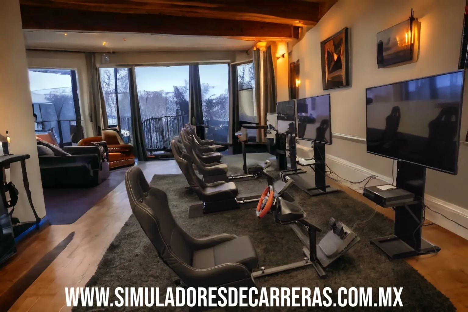 Renta de Simuladores de Carreras para Eventos: Simuladores carreras asientos pantallas eventos